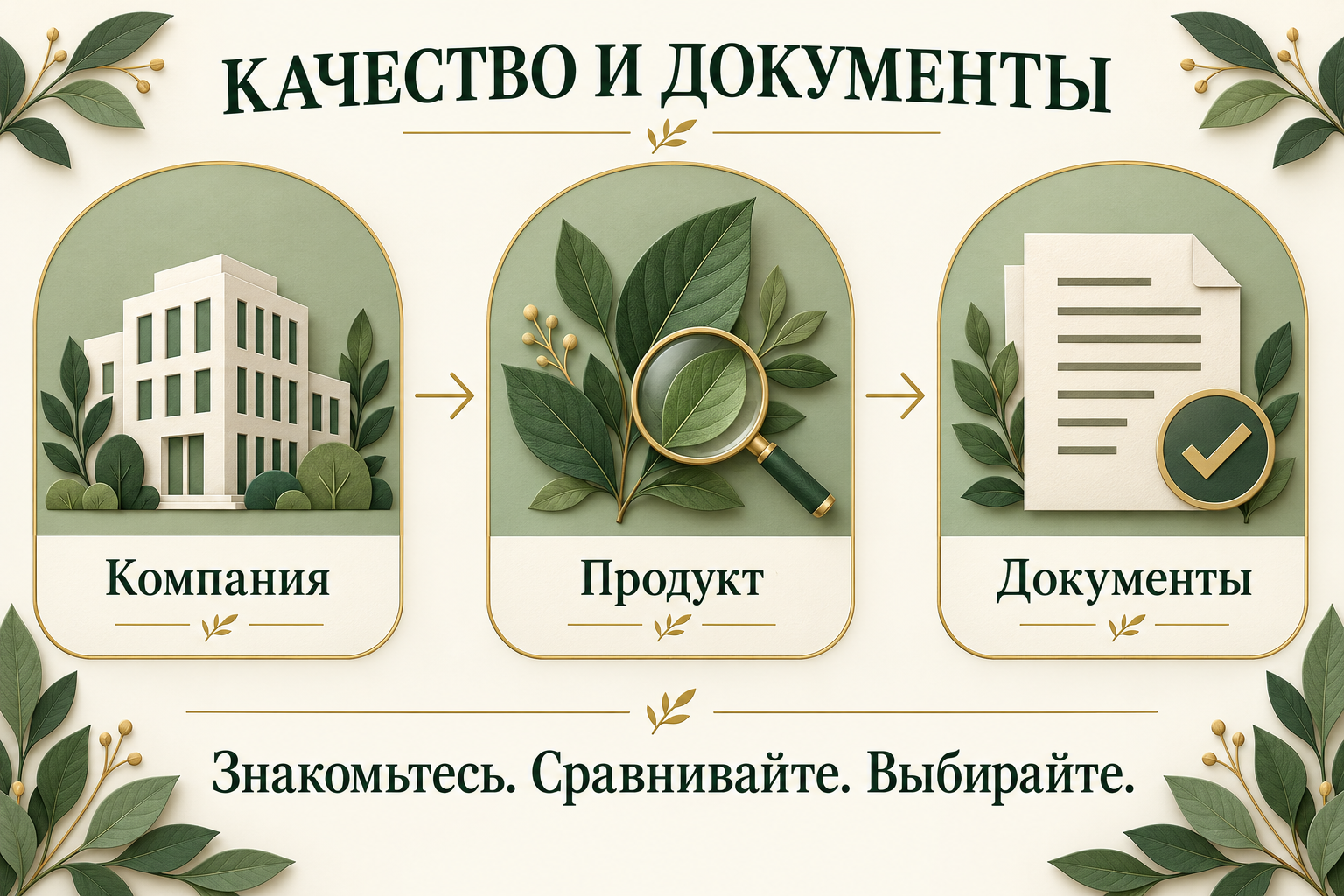 Качество и документы: компания, продукт, документы. Знакомьтесь, сравнивайте, выбирайте.