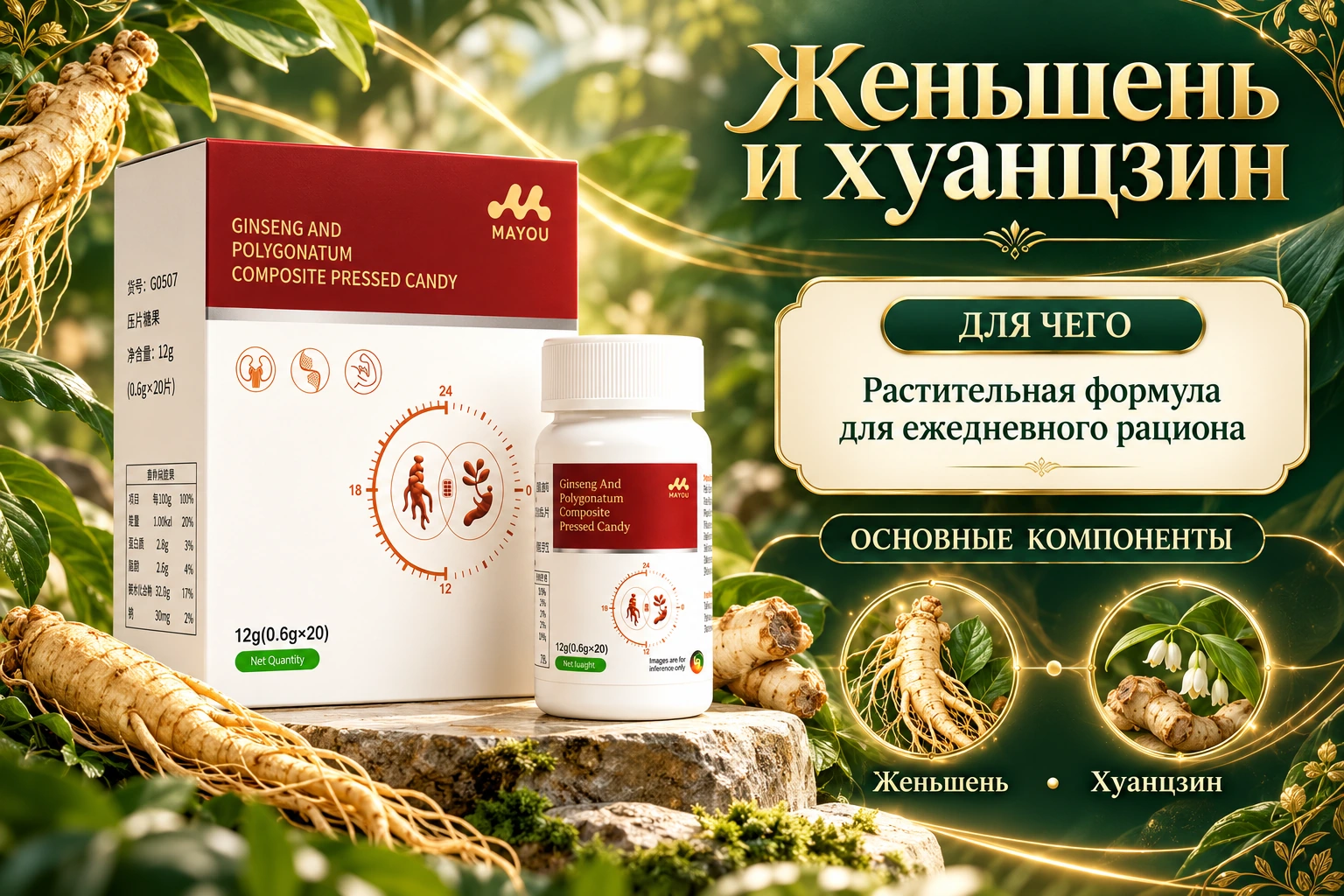 Женьшень и хуанцзин: назначение и основные компоненты